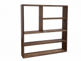 Curated Acacia Wood Asymmetrical Wall Shelf